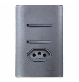 Conjunto Interruptor Duplo Paralelo + Tomada 20A 4x2 - Novara Preto Grafite Total